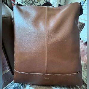 Fossil Elina Leather Backpack Medium Brown